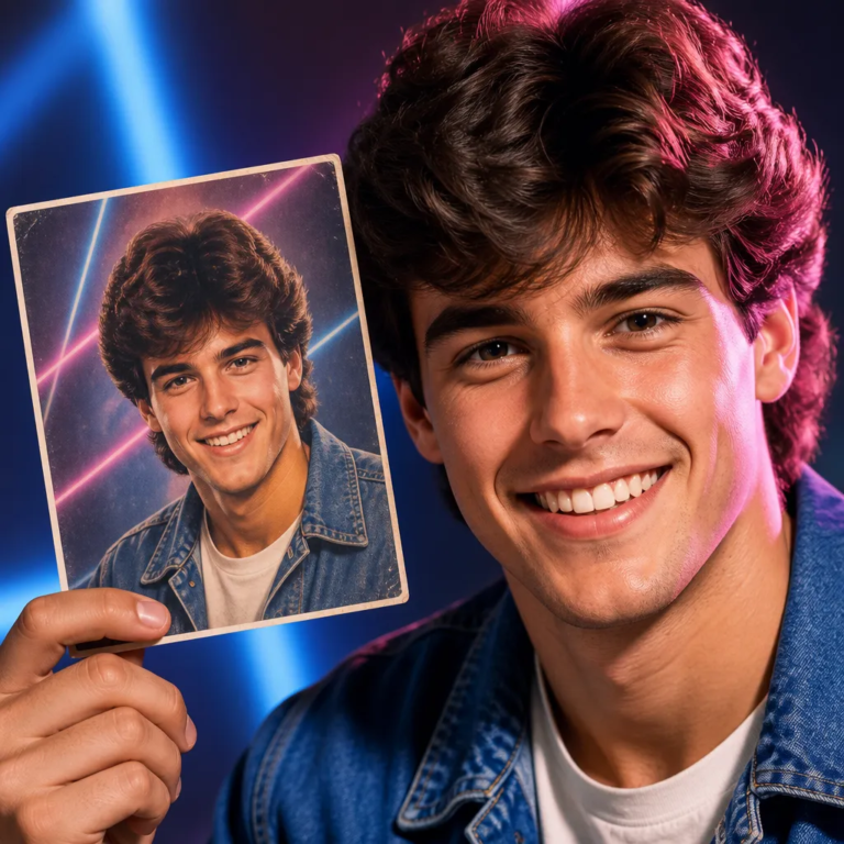 Simule sua Foto nos Anos 80 com IA