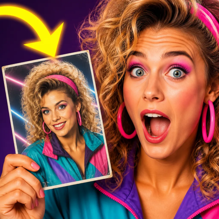 Transforme sua foto em estilo anos 80